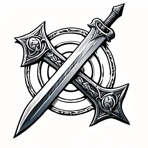 Anglo Saxon Sword Cross Warrior