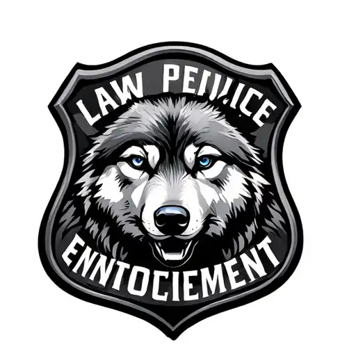 Wolf Law Enforcement Badge Intertwined