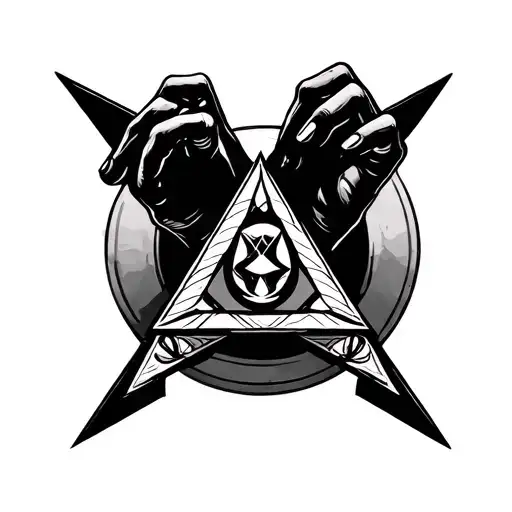 Tattoo Idea Of A Illuminati Type Symbol But It's Rock Paper Scissors