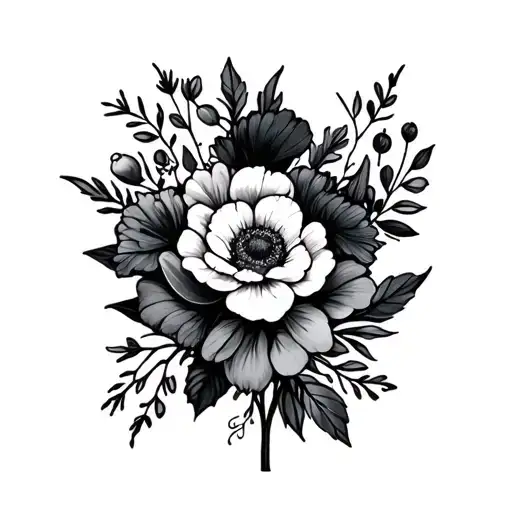 December October June September December Birth Flower Bouquet