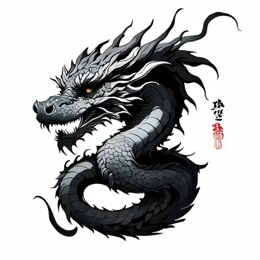 Caligraphy Saying Susant With Dragon Wrapped