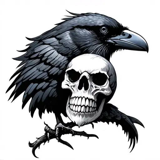 Crow With Skull For Head