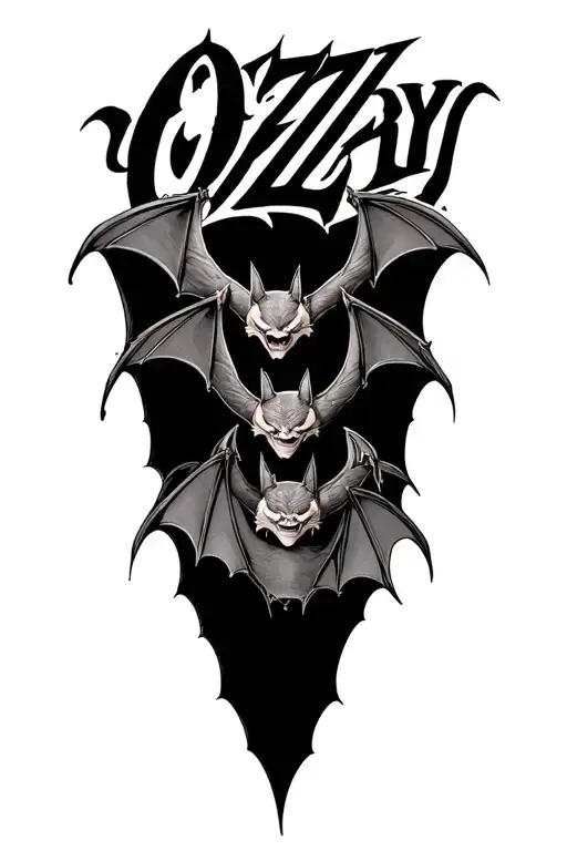 Bats In Formation Of Ozzy Name