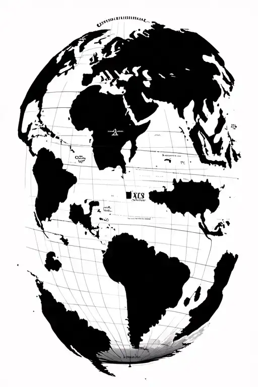 World Map With Chart Graph And Compass