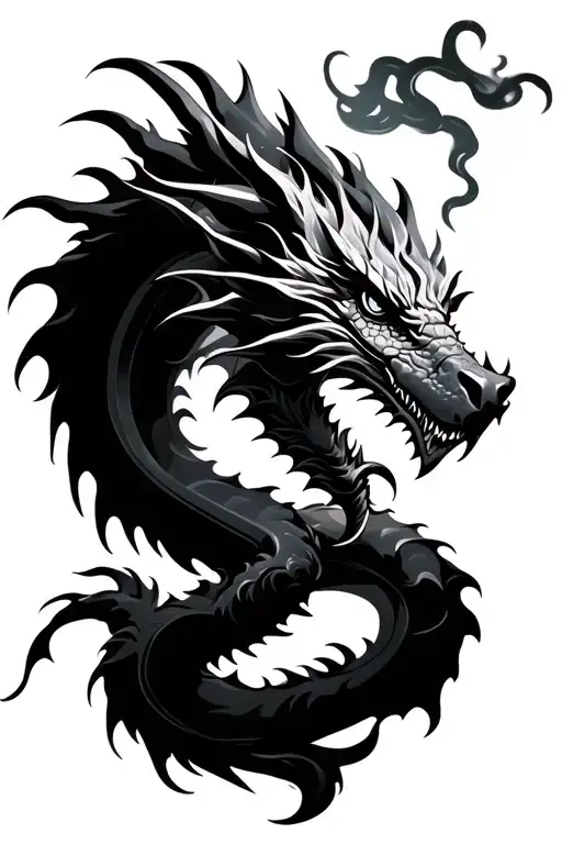 Smoke Dragon Tattoo Inspired
