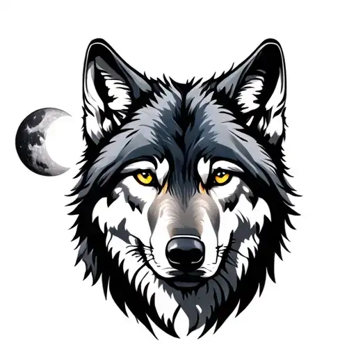 Wolf And Moon