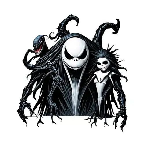 Venom And Nightmare Before Christmas Oogie Boogie Characters Mixed Together