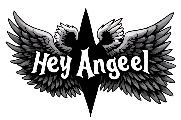 Hey Angel Text With Wings