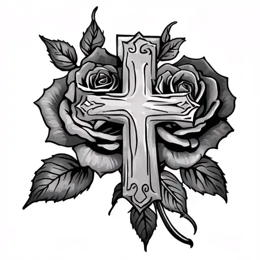 Cross And Roses