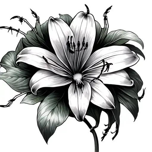 Red Spider Lily With Spiders