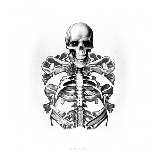 Rib Cage Tattoo Featuring A Powerful Quote In A Bold Typographic Style