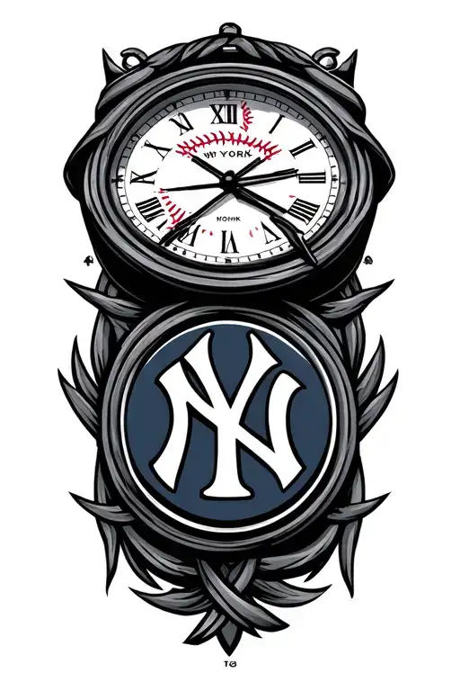 Clock Cards New York Yankees Logo Intertwined