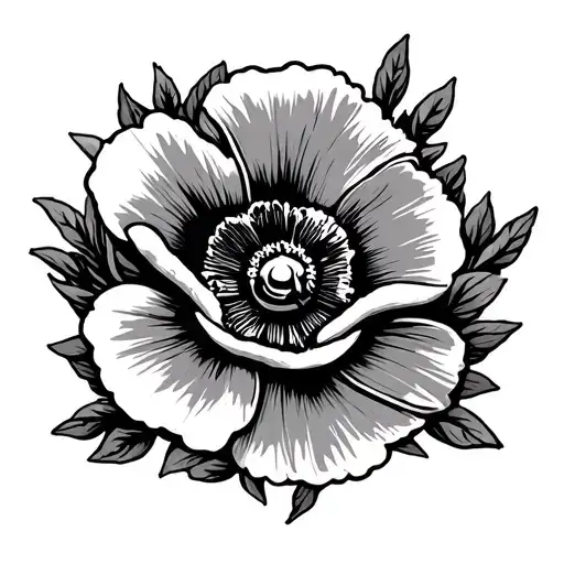 Marine Corp Rank Insignia Poppy Flower Wreath