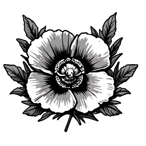 Marine Corp Rank Shoulder Patch Poppy Flower Wreath