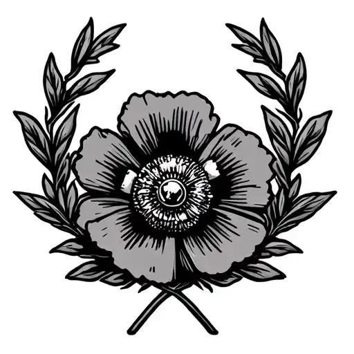 Marine Corp Rank Shoulder Patch Poppy Flower Wreath