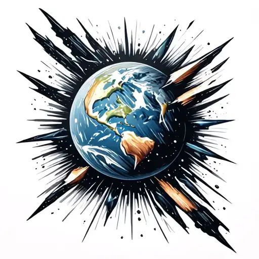 Falling Meteors Into Earth