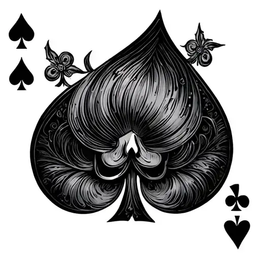 Black Spade Card Suit
