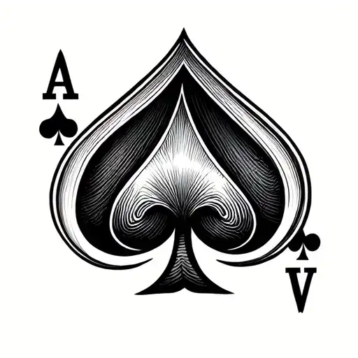 Black Spade Card Suit Symmetrical