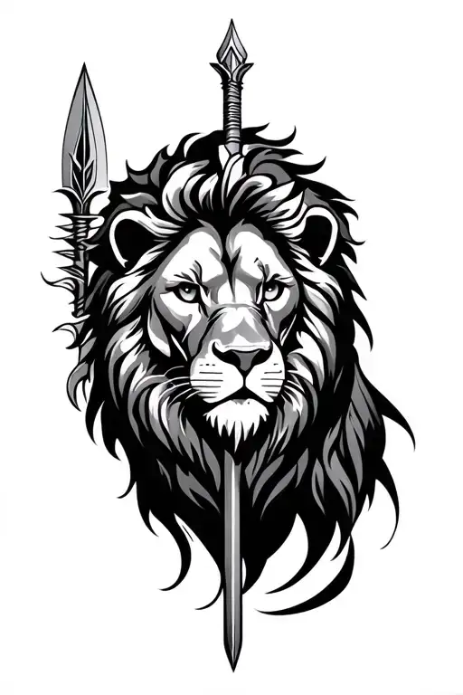 Lion And Spear