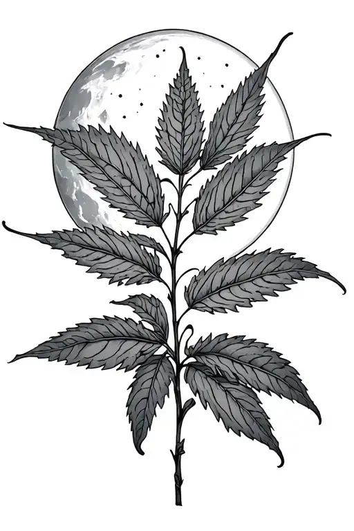 Sun Moon Weed Plant Intertwined