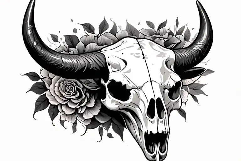 Bull Skull Tattoo idea