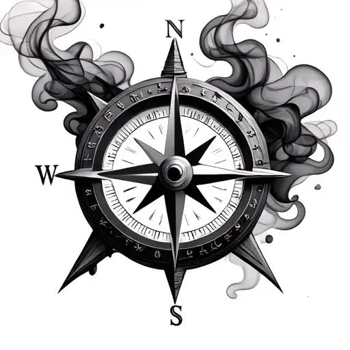 3D Compass With Smoke