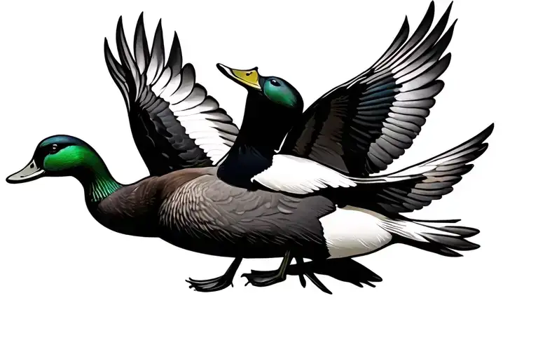 Ducks Flying Cross Leather Pattern Inspired