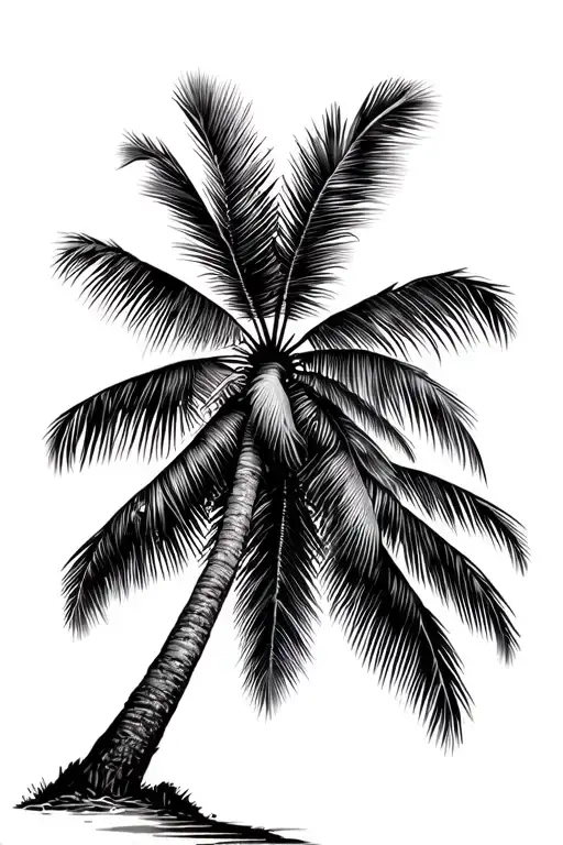 Coconut Palm Tree Silhouette