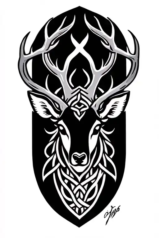 Celtic Deer Head