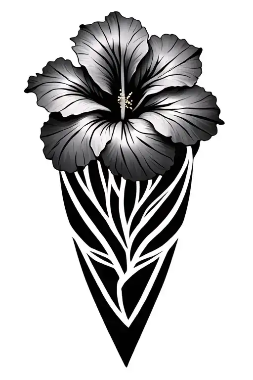 Hibiscus Flowers Geometric Patterns