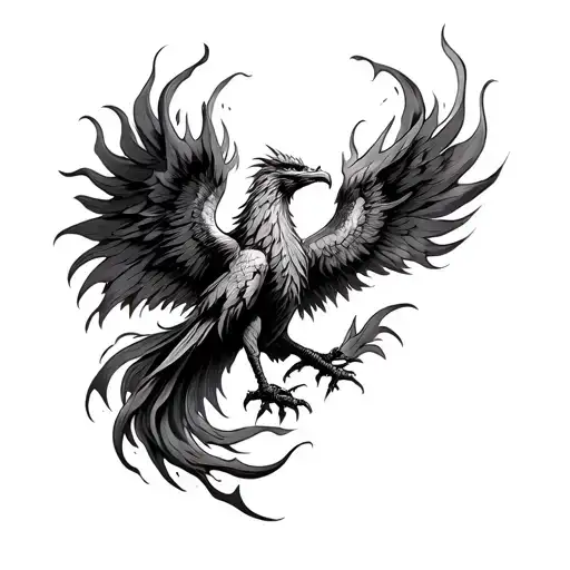 Phoenix Rising From Flames