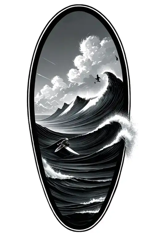 Surfing Ocean Mountain