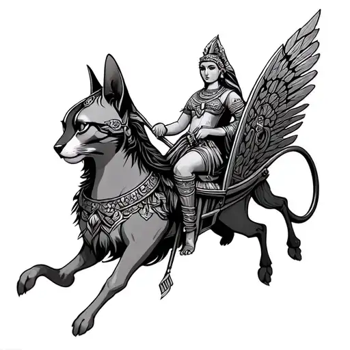 Chariot With Bastet Goddess