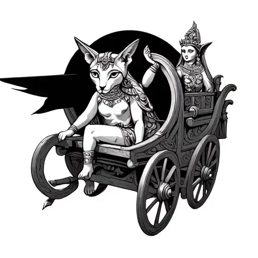 Chariot With Bastet Goddess Inside