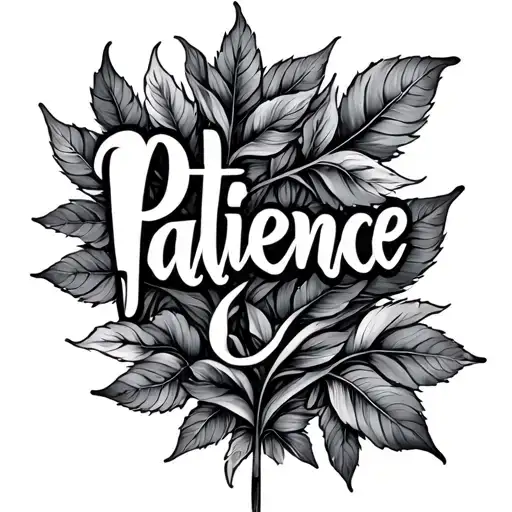 Patience Word Witha Leaves Intertwined