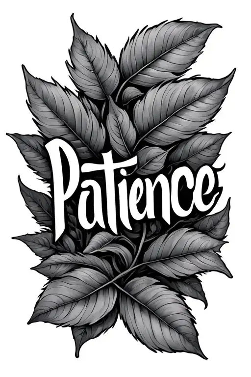 Patience Word Witha Leaves Intertwined
