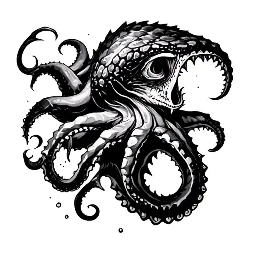 Kraken Emerging From Water