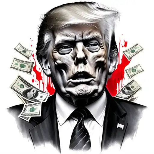 Death Stalking Donald Trump With All His Money And Lots Of Blood