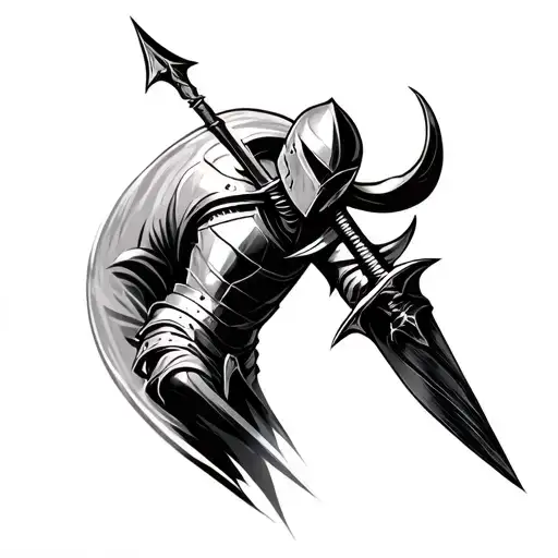 Powerful Angle Using Spear To Pierce An Armour