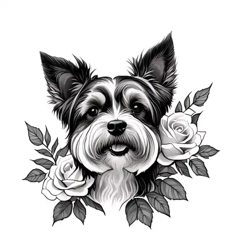 Dog And Roses