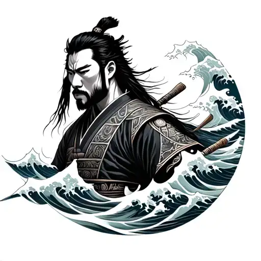 Samurai And Waves