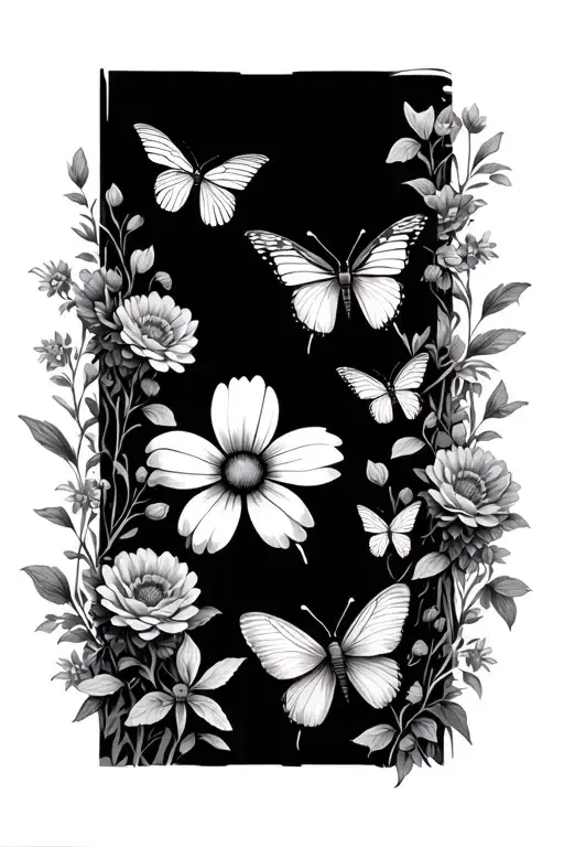 Flowers Butterflies And Bees