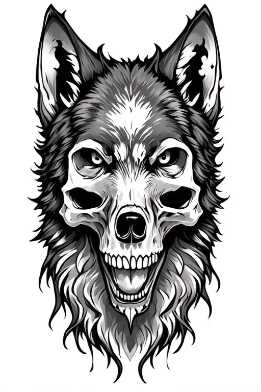 Skulls And Wolfs Head