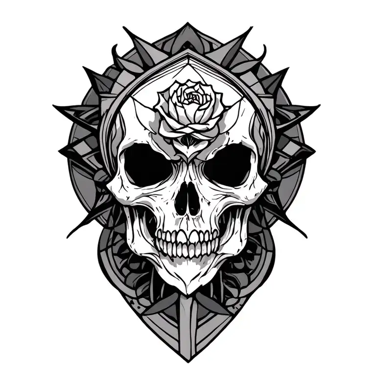 Gothic Style Tattoo Lines Geometrical Desing