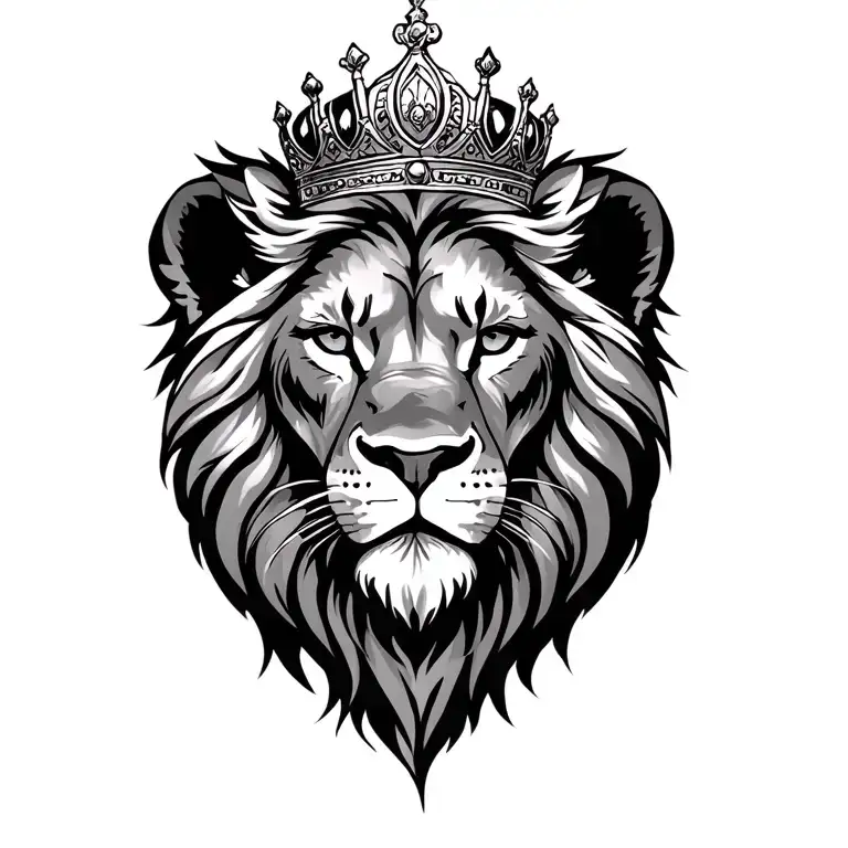 Crowned Lion Face