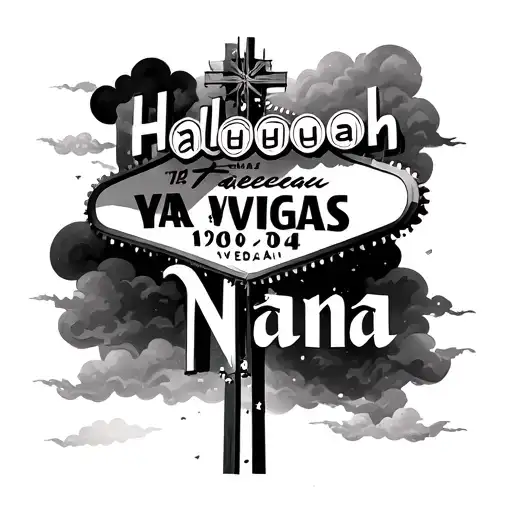 Hallelujah Nana In Words With Clouds And A Vegas Theme And Its Says 1960-2014