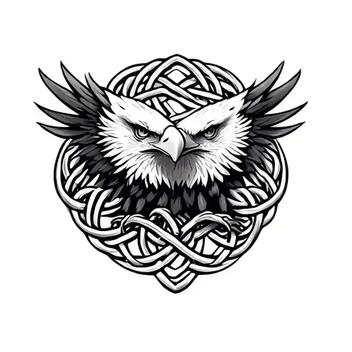 Eagle With Celtic Lovers Knot Shaped Like
