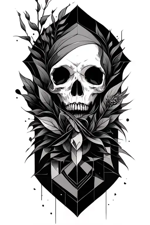 Gothic Style Tattoo Geometrical Surrealistic Lines