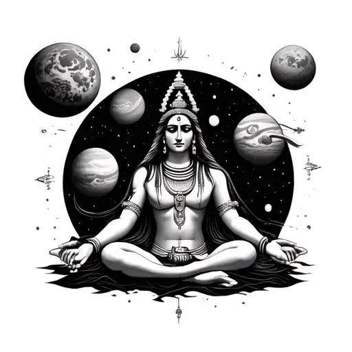 Life And Death Shiva Sitting Planets