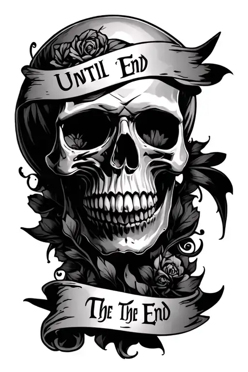 Skull With Banner That Says Until The End